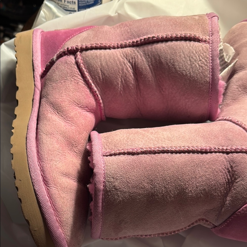 UGG Pink Ankle Booties with Soft Suede and Plush Comfort - Picture 1 of 2